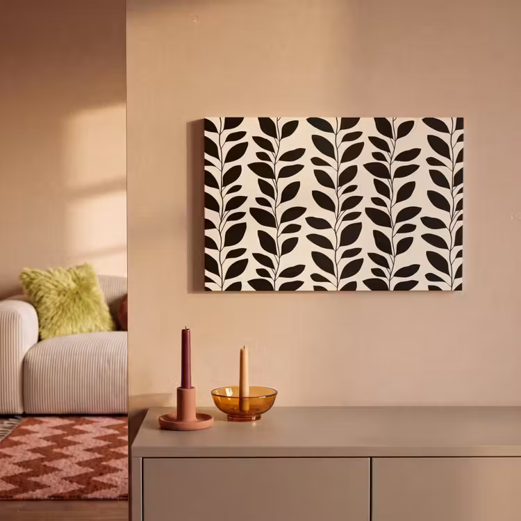 Botanisch - Dessin - Zwart - Beige canvas 2cm klein 34 -sfeer1