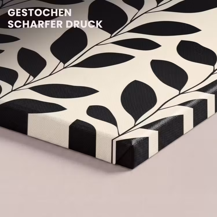 Botanisch - Dessin - Zwart - Beige canvas 2cm klein 34 -closeup_print_DE