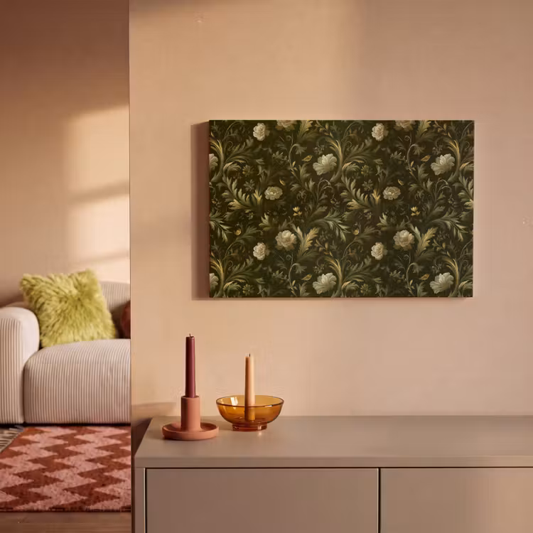 Botanisch - Naadloos - Bloemen canvas 2cm klein 34 -sfeer1