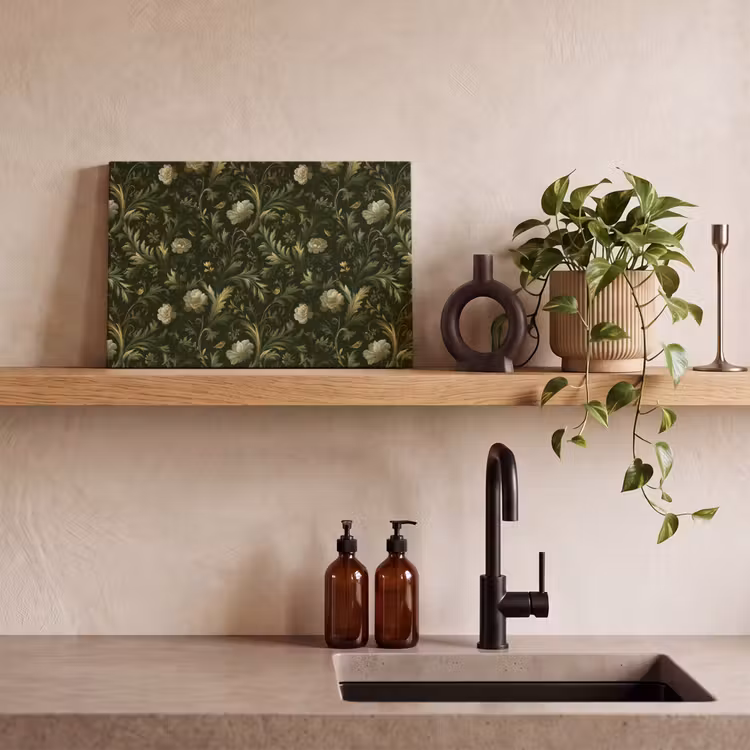 Botanisch - Naadloos - Bloemen canvas 2cm klein 34 -sfeer3