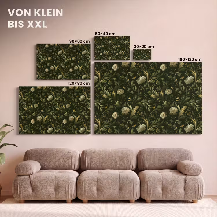 Botanisch - Naadloos - Bloemen canvas 2cm klein 34 -Xsfeer8_DE