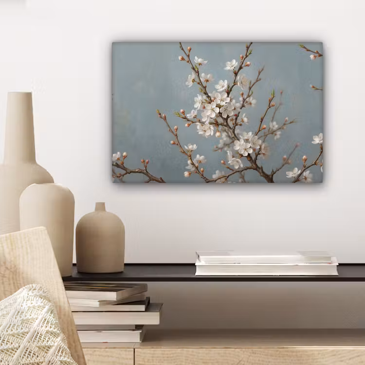 Botanisch - Stilleven - Blauw canvas 2cm klein -sfeer6