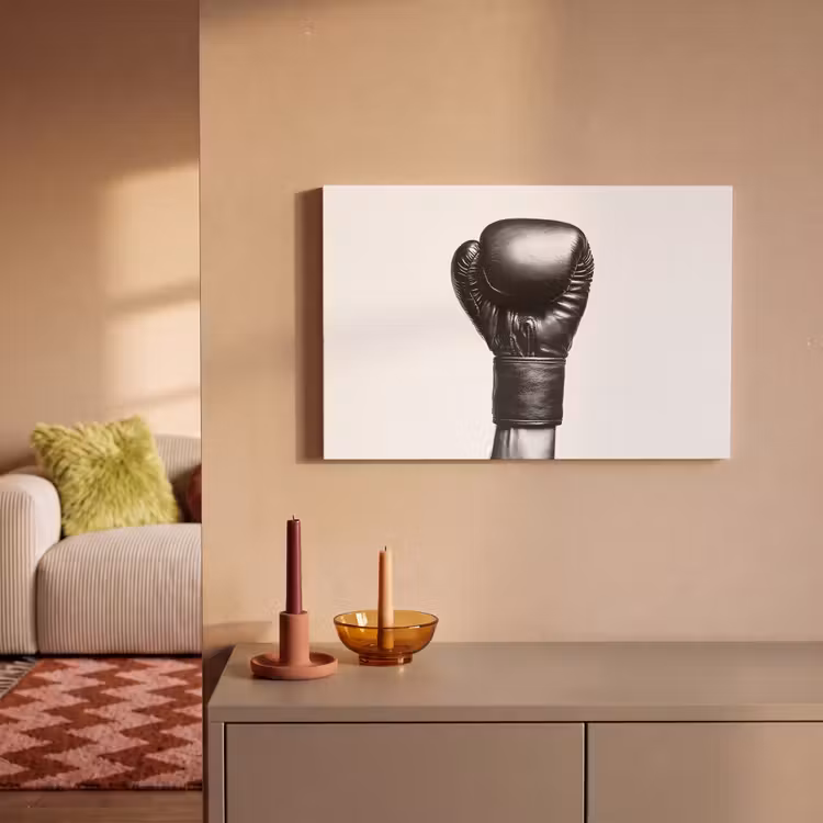 Bokshandschoen - Zwart - Hand canvas 2cm klein -sfeer1