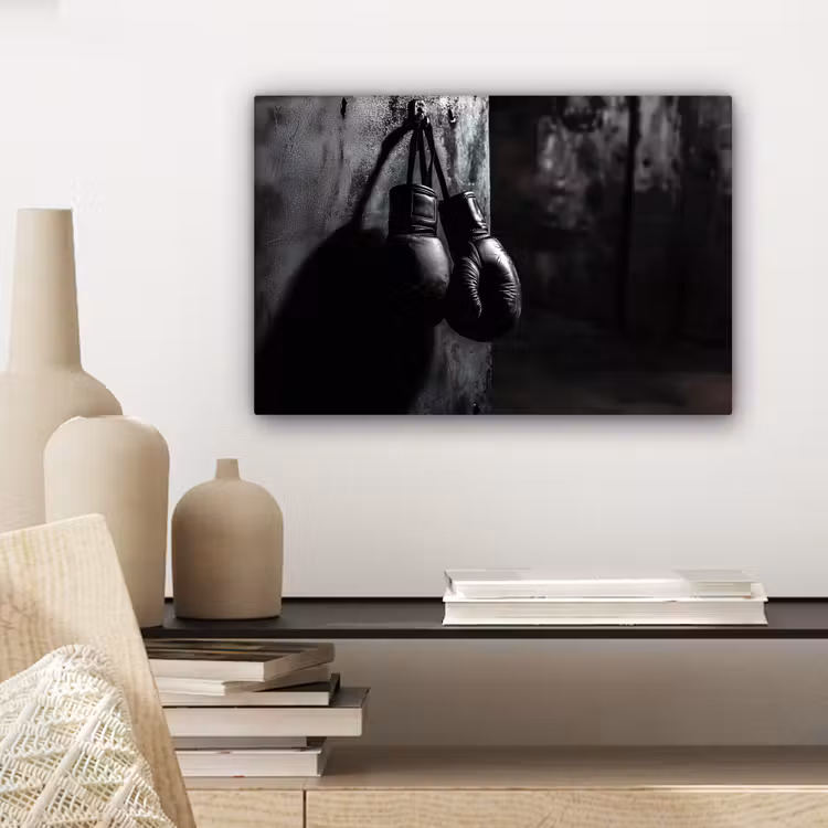 Bokshandschoenen - Muur - Duister - Zwart canvas 2cm klein -closeup_print_DE