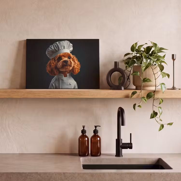 Bruin - Kok - Hondje canvas 2cm klein -sfeer6