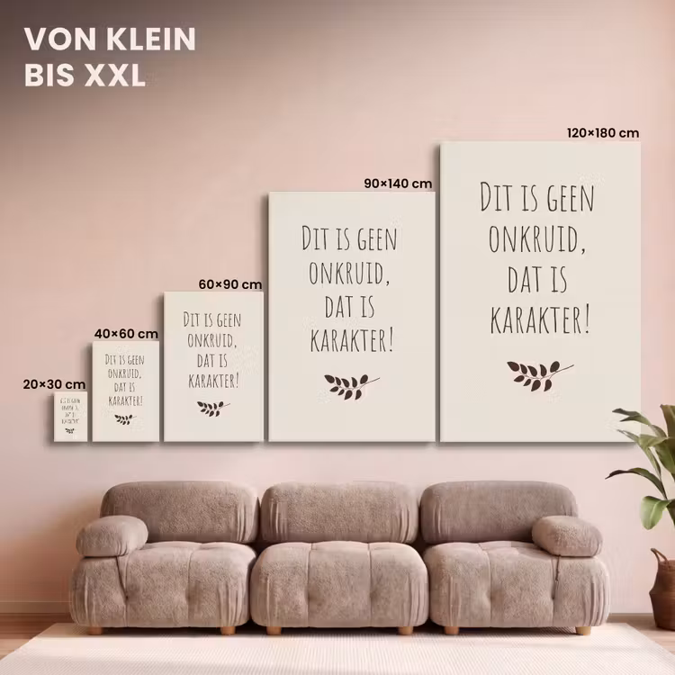 Bruin - Minimalistisch - Quote - Zomer canvas 2cm klein -Xsfeer8_DE