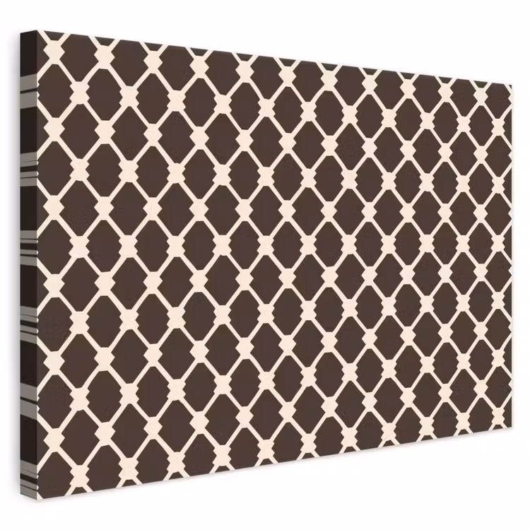 Bruin - Ruitpatroon - Geometrisch canvas 2cm klein 34 -3d