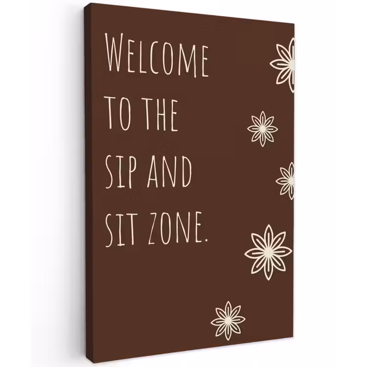 Bruin - Quote - Bloemen - Zomer canvas 2cm klein -z3d