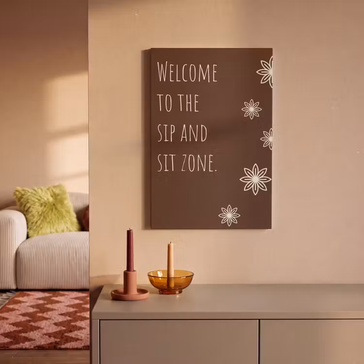 Bruin - Quote - Bloemen - Zomer canvas 2cm klein -sfeer1
