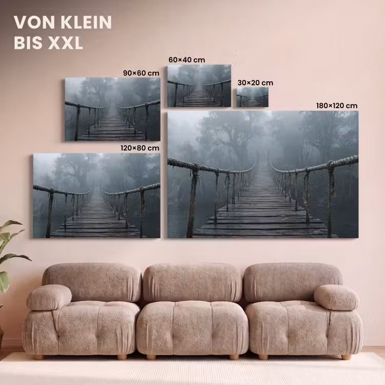 Brug - Jungle - Mist - Natuur canvas 2cm klein -Xsfeer8_DE