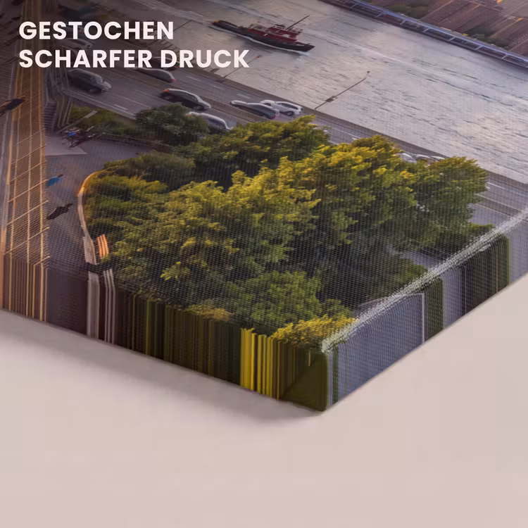 Brug - Rivier - Stad - Zonsondergang - Architectuur canvas 2cm klein -closeup_print_DE