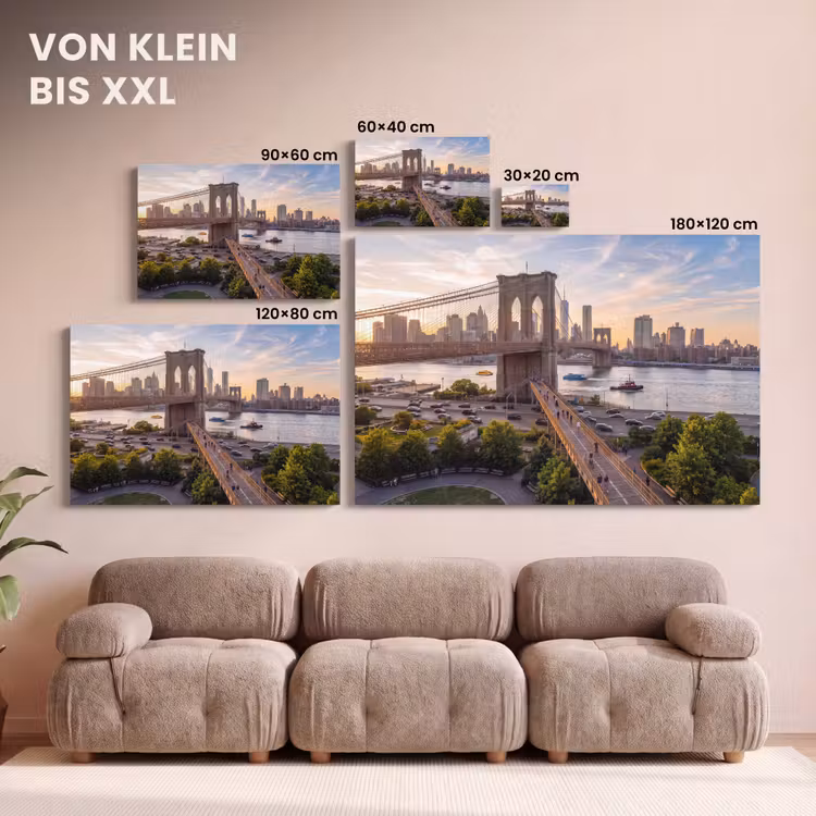 Brug - Rivier - Stad - Zonsondergang - Architectuur canvas 2cm klein -Xsfeer8_DE