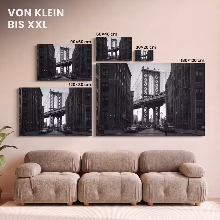 Brug - Stad - Architectuur - Modern - Zwart-wit canvas 2cm klein -Xsfeer8_DE