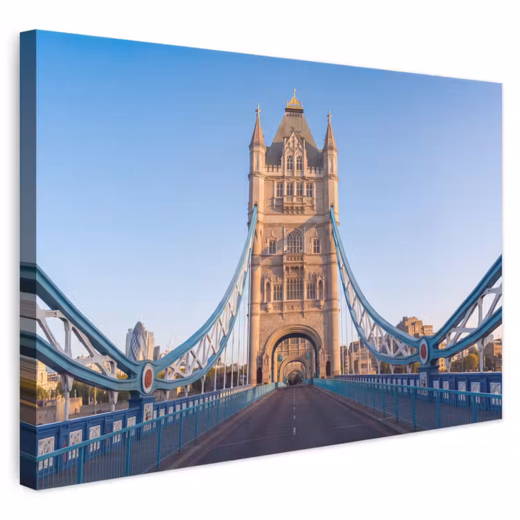 Brug - Toren - Architectuur - Klassiek - Blauw canvas 2cm klein -3d
