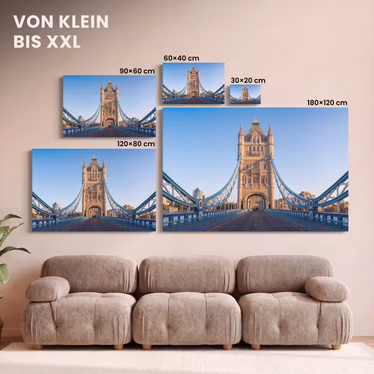 Brug - Toren - Architectuur - Klassiek - Blauw canvas 2cm klein -Xsfeer8_DE