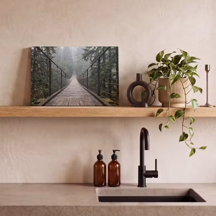 Brug - Bos - Mist - Natuur canvas 2cm klein -sfeer6