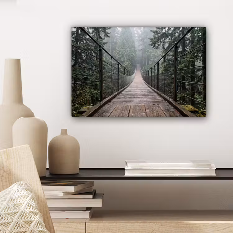 Brug - Bos - Mist - Natuur canvas 2cm klein -closeup_print_DE
