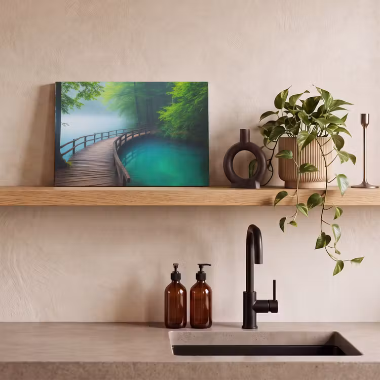 Brug - Water - Rivier - Bos canvas 2cm klein -closeup_print_DE