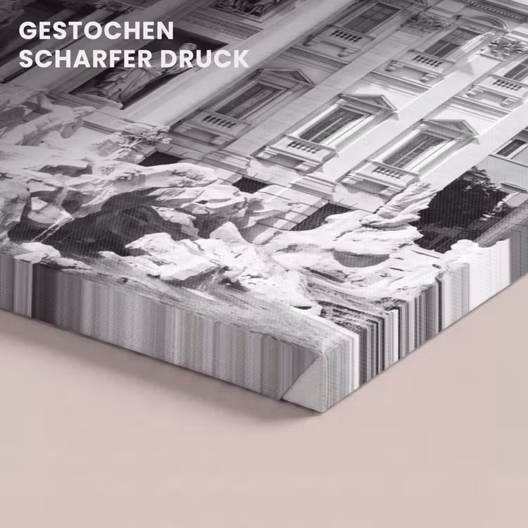 Fontein - Beelden - Architectuur - Zwart-wit canvas 2cm klein -closeup_print_DE