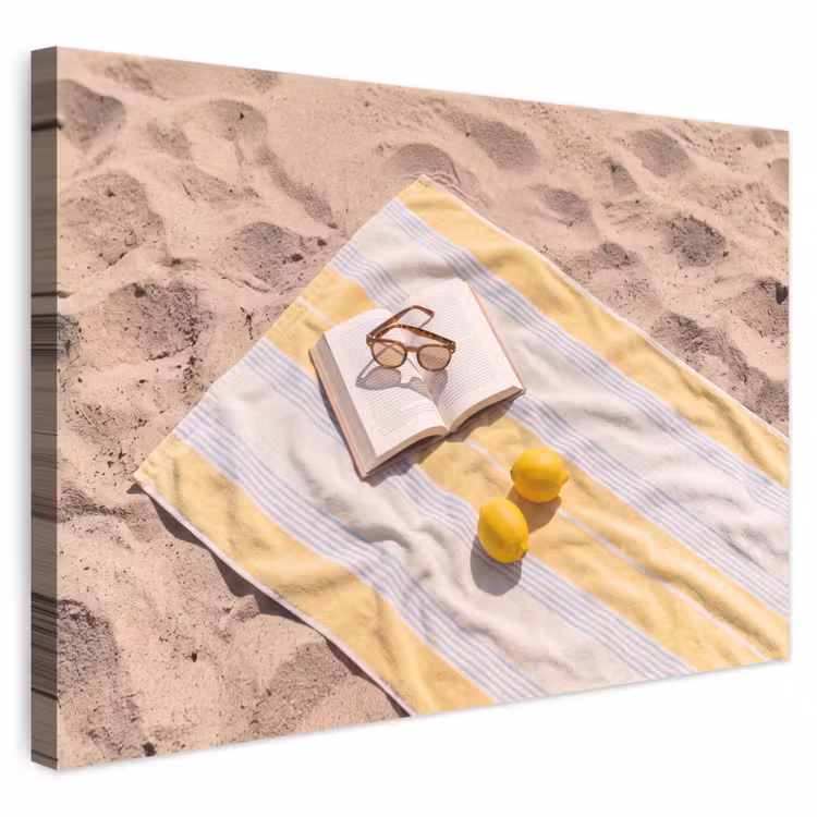 Boek - Zonnebril - Strand - Zomer - Geel canvas 2cm klein -3d