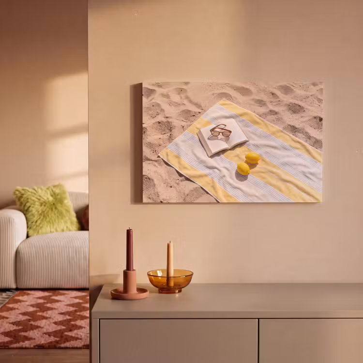 Boek - Zonnebril - Strand - Zomer - Geel canvas 2cm klein -sfeer1