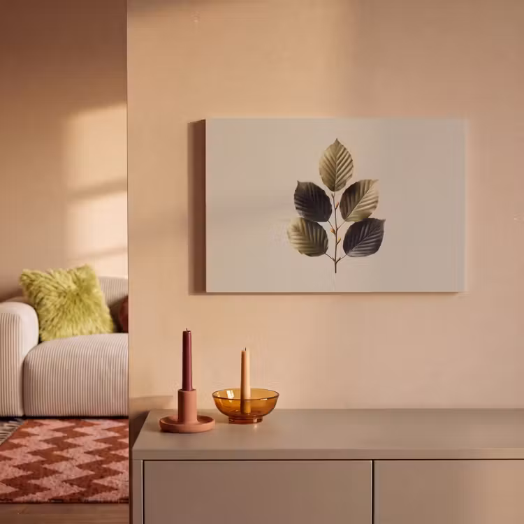 Beukenbladeren - Bruin - Groen - neutraal canvas 2cm klein -sfeer1