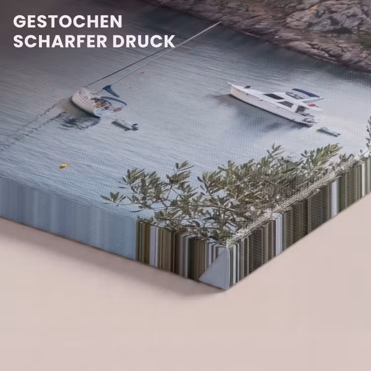 Leinwandbild - Bucht – Boote – Sonnenuntergang - Baai - boten - zonsondergang canvas 2cm klein