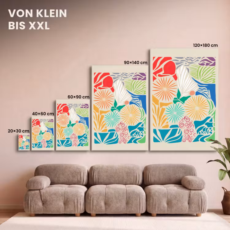 Kleurrijk - Abstract - Bloemen - Patronen canvas 2cm klein -Xsfeer8_DE