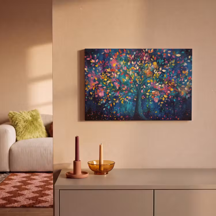 Kleurrijk - Boom - Magisch - Abstract canvas 2cm klein -sfeer1