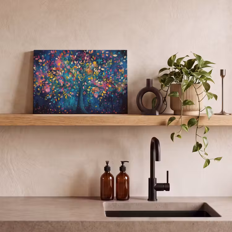Kleurrijk - Boom - Magisch - Abstract canvas 2cm klein -sfeer3