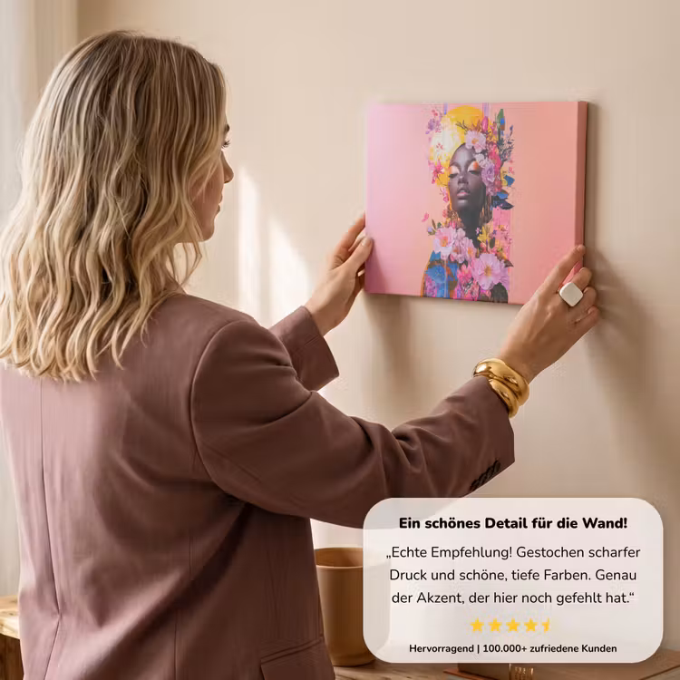 Kleurrijk - Bloemen - Vrouw - Zon canvas 2cm klein -sfeer3