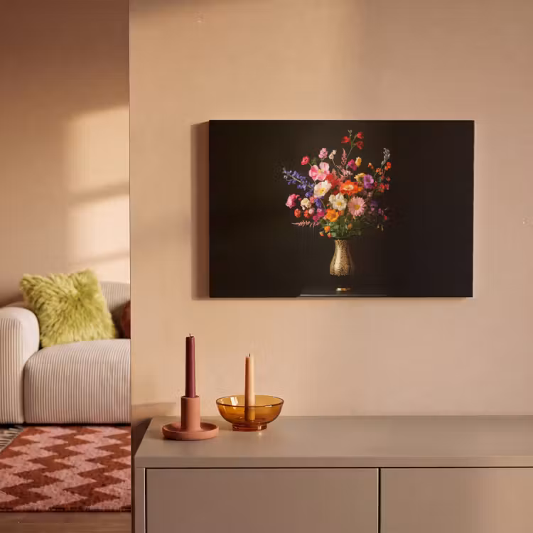 Kleurrijk - Boeket - Vaas - Goud canvas 2cm klein -sfeer1
