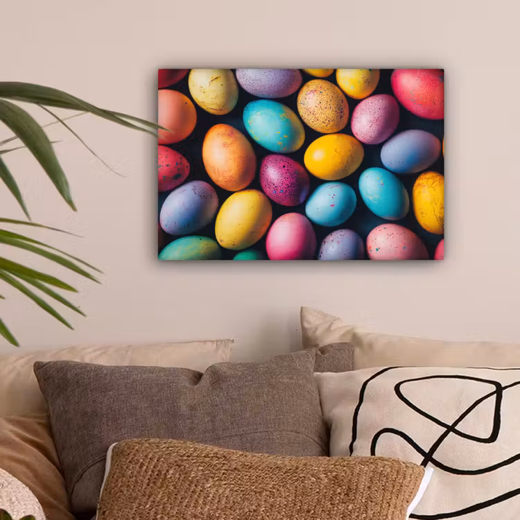 Kleurrijk - Paaseitjes - Spetters canvas 2cm klein -sfeer1