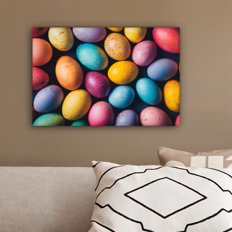 Kleurrijk - Paaseitjes - Spetters canvas 2cm klein -sfeer3