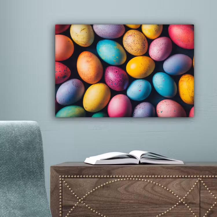 Kleurrijk - Paaseitjes - Spetters canvas 2cm klein -sfeer4