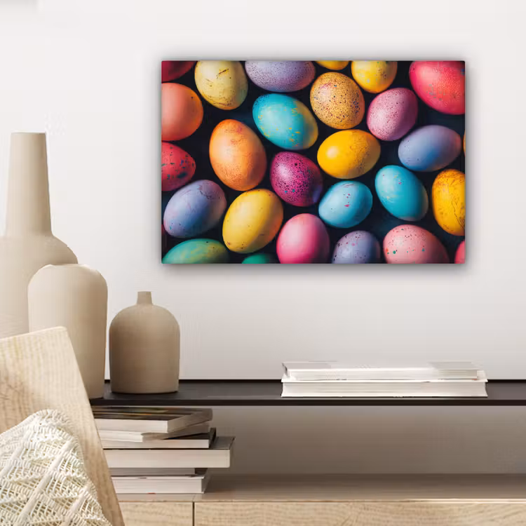 Kleurrijk - Paaseitjes - Spetters canvas 2cm klein -sfeer6