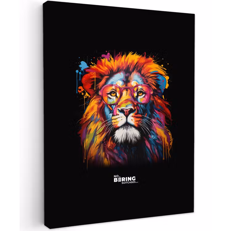 Kleurrijke leeuw in graffiti stijl canvas 2cm klein -z3d