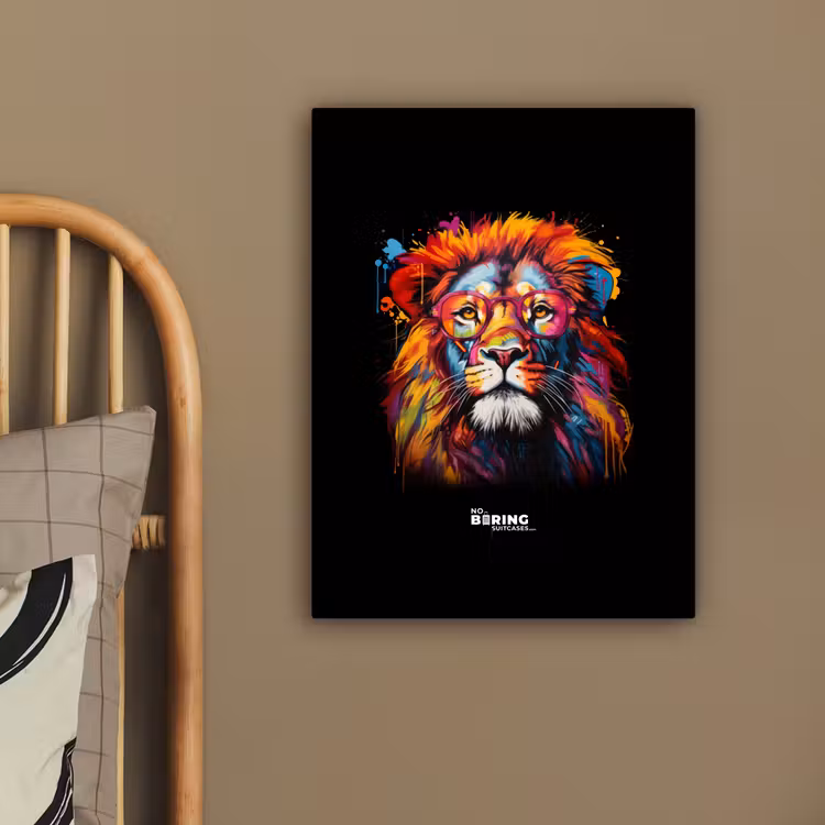Kleurrijke leeuw in graffiti stijl canvas 2cm klein -sfeer3