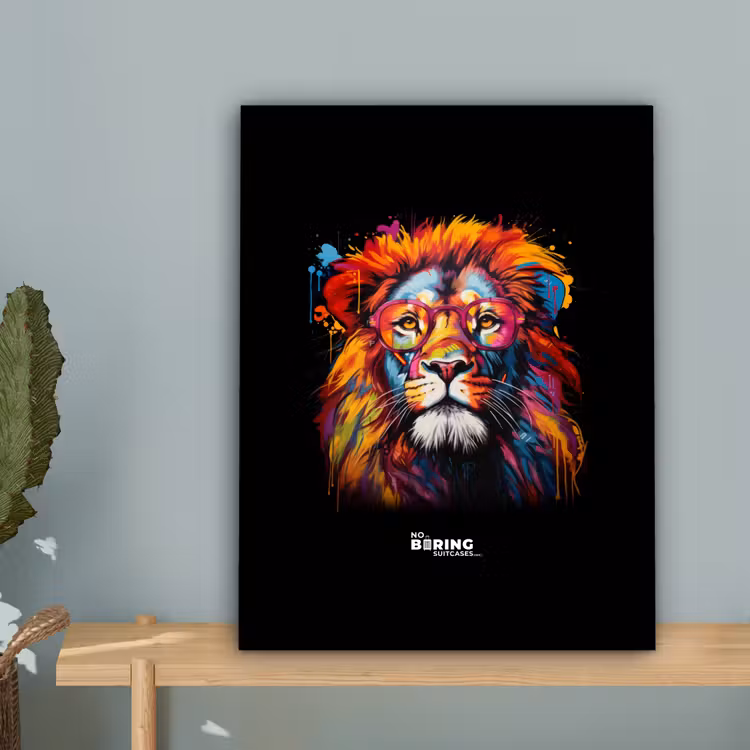 Kleurrijke leeuw in graffiti stijl canvas 2cm klein -sfeer4