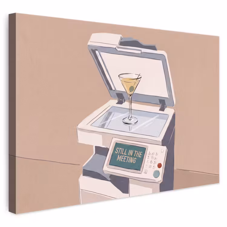 Kantoor - Drank - Humor - Illustratie canvas 2cm klein -3d