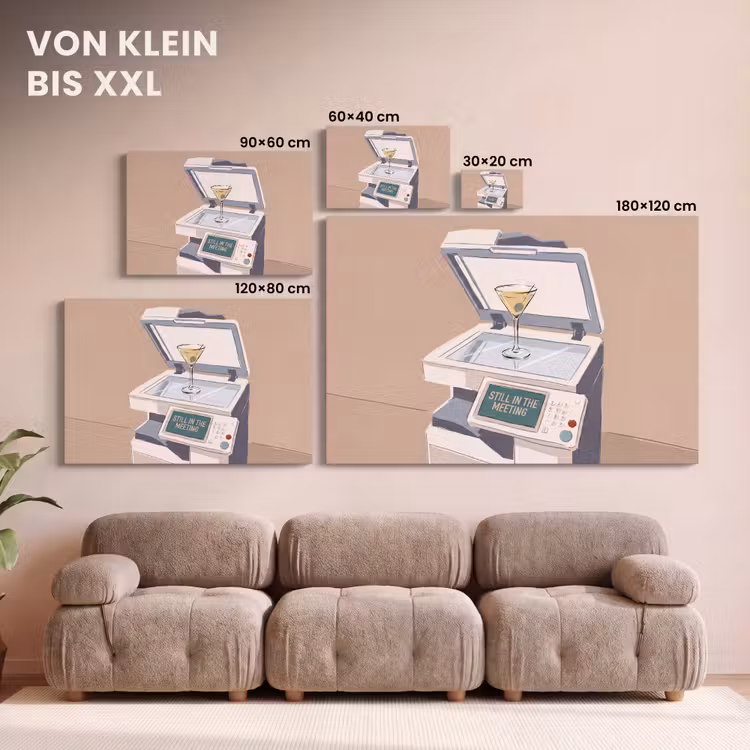 Kantoor - Drank - Humor - Illustratie canvas 2cm klein -Xsfeer8_DE