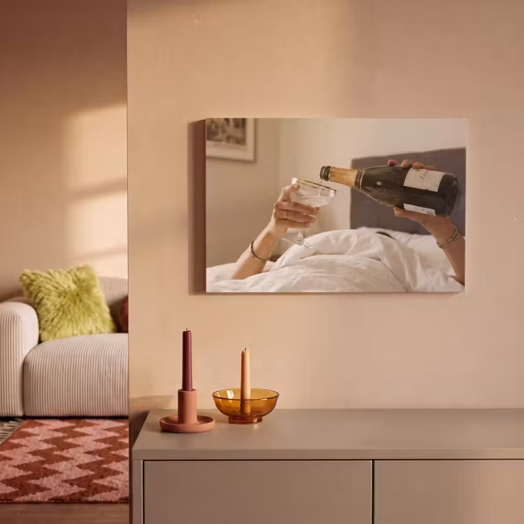 Champagne - Bed - Bubbels canvas 2cm klein -sfeer1