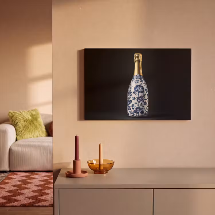 Champagne - Bloemen - Goud - Chique canvas 2cm klein -sfeer1