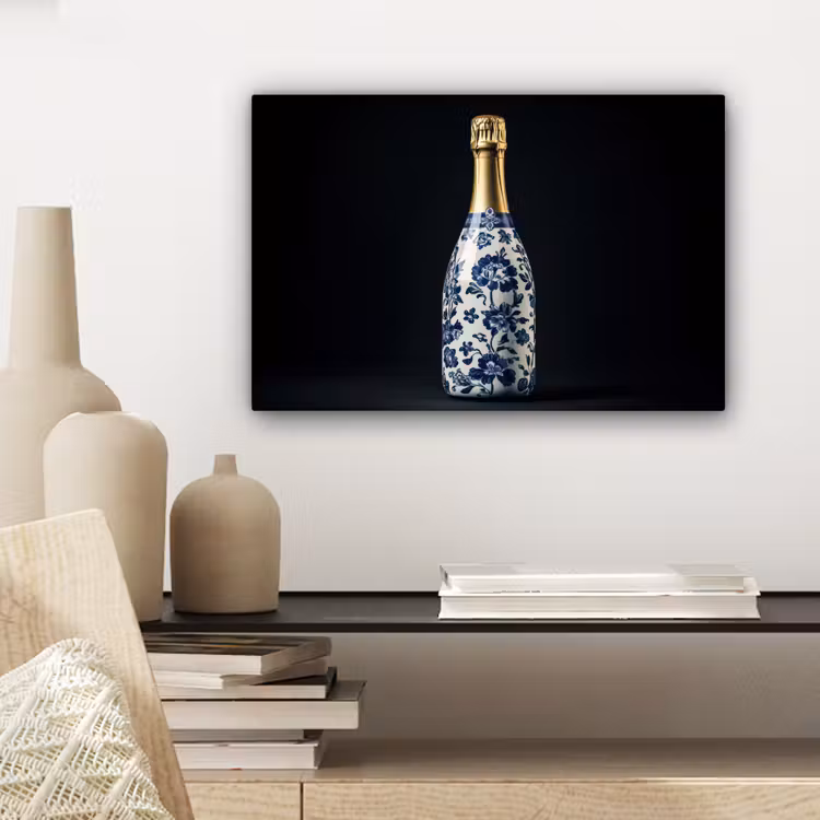 Champagne - Bloemen - Goud - Chique canvas 2cm klein -sfeer6