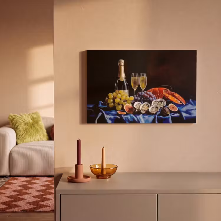 Champagne - Luxe - Oesters canvas 2cm klein -sfeer1