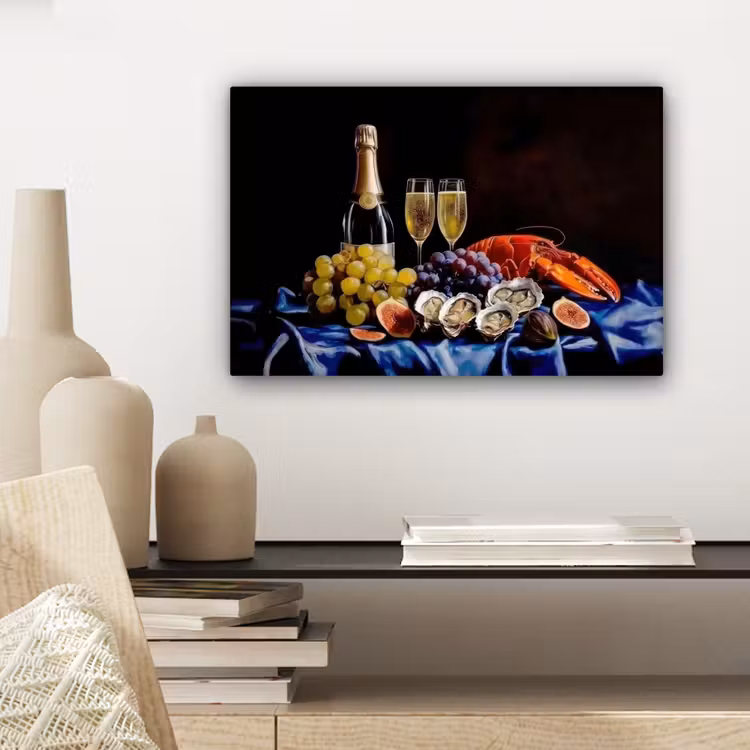 Champagne - Luxe - Oesters canvas 2cm klein -closeup_print_DE