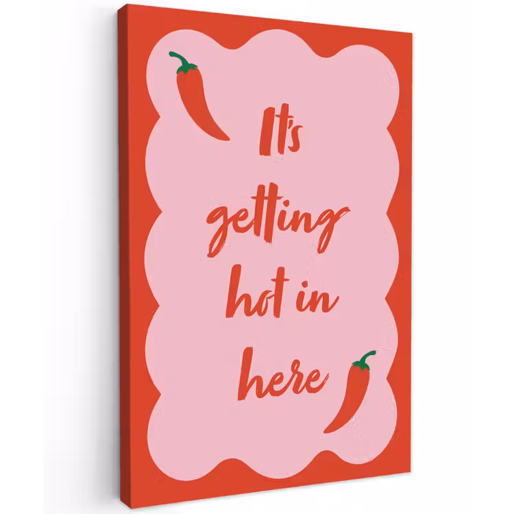 Chilipeper - Red - Hot - Quotes canvas 2cm klein -z3d