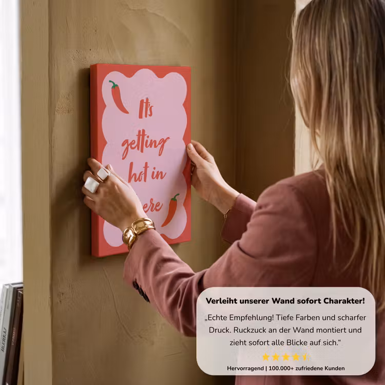 Chilipeper - Red - Hot - Quotes canvas 2cm klein -Xsfeer7_DE