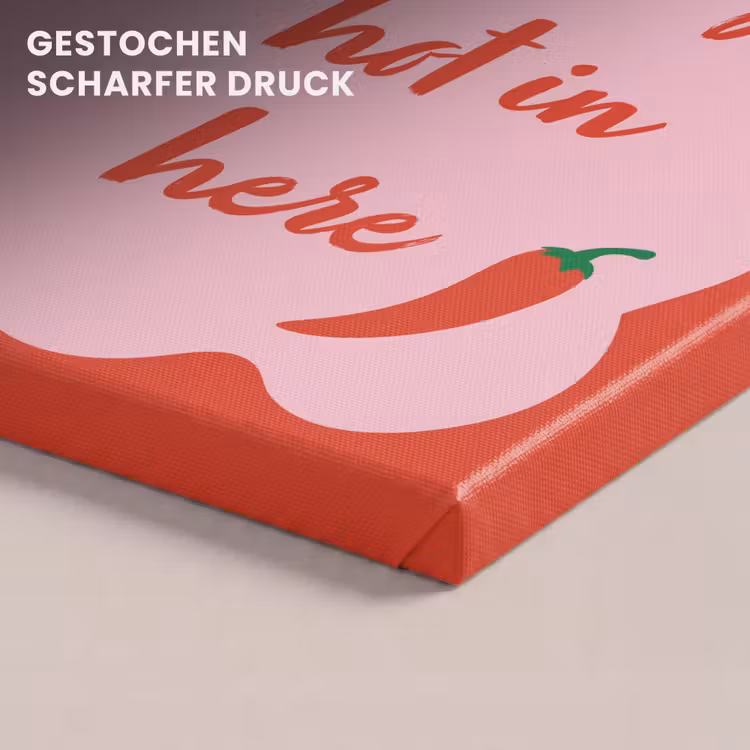 Chilipeper - Red - Hot - Quotes canvas 2cm klein -closeup_print_DE