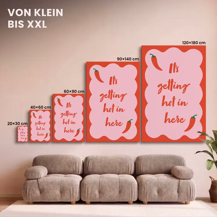 Chilipeper - Red - Hot - Quotes canvas 2cm klein -Xsfeer8_DE